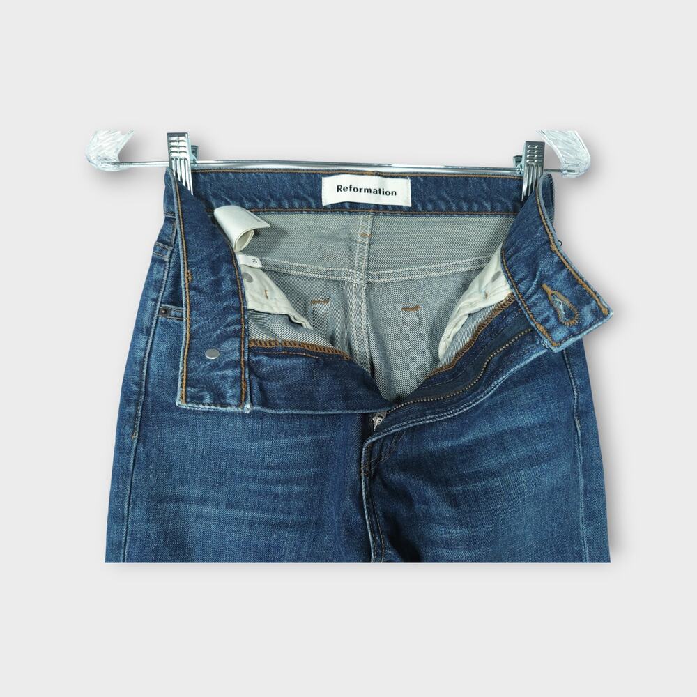 New Without Tags - Womens Reformation Straight Blue Jeans Size 24" - Picture 6 of 8